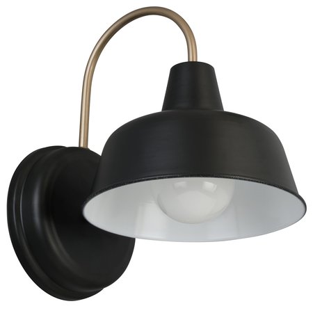 Design House Mason Matte Black and Gold Outdoor Wall Mount Barn Light Sconce 588285